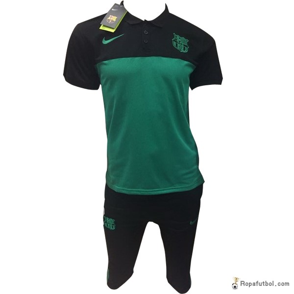 Polo Barcelona Conjunto Completo 2017/18 Verde Negro